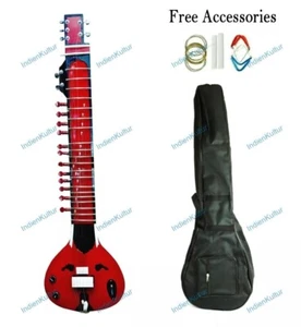 New Musical String Electric Travel Sitar Best Quality Hand Painted Tun Wood - Picture 1 of 8