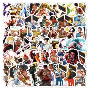 50X Classic Street Fighter Arcade Video Game Stickers Chun Li Ryu Cammy Console - Picture 1 of 10