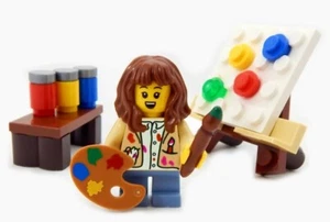 NEW LEGO ART STUDENT MINIFIG figure minifigure paint painter female girl easel - Picture 1 of 1