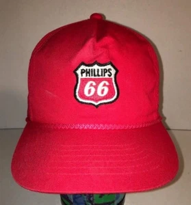 Vintage Oil Gas PHILLIPS 66 Patch Snapback Trucker Mütze ROT - Bild 1 von 6