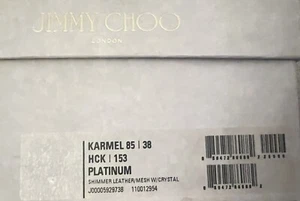 Jimmy Choo Karmel 85 Pumps EU 38 Platinum Suede Crystal Mesh High Heels - Picture 1 of 6