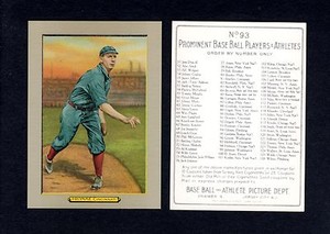 1910 Turkey Red T3: #93 ART FROMME, Cincinnati Reds RGI REPRINT (2.5" X 3.5")