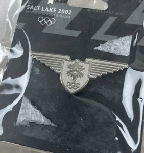 New 2002 Salt Lake Winter Olympics Aminco Pin Y2K NOS Silver Wings - Picture 1 of 5