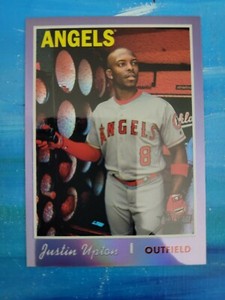 2019 Topps Heritage Purple Chrome Justin Upton THC-421 Angels