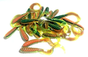 20ct - 4" FIRETIGER SHAD Twister Curly Tail Grubs - FREE USA SHIPPING - Picture 1 of 2