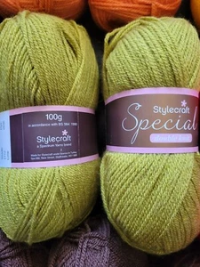 2 Skein Lot Stylecraft Special Double Knit Yarn Color Lime (3.5 Oz Each) - Picture 1 of 1