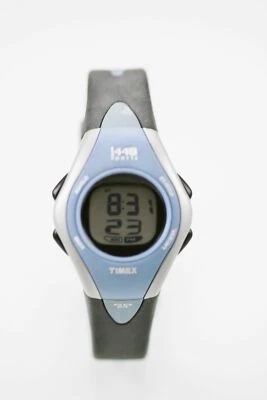 Timex 1440 Womens Watch Silver Black Blue Plastic Date Light Alarm Chro 24hr 50m - Image 1 of 3
