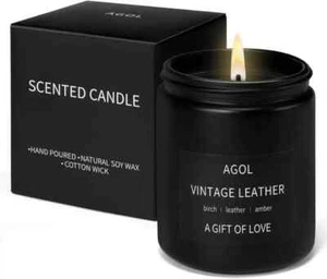 Duftkerzen für Herren, Premium Vintage Leder Aromatherapie GESCHICHTE - Bild 1 von 6
