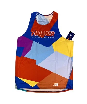 NEW New Balance 2023 Finisher New York City Marathon Mens Running Singlet Multi - Image 1 of 4