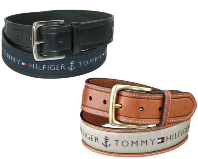 Tommy Hilfiger Men's Loop Harness Tonal Stitch Leather Belt