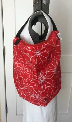 Новый с Ярлыками Neiman Marcus большой оранжевый нейлона покупки сумка с короткими ручками сумочка подпись NM цветочный - Изображение 1 из 4