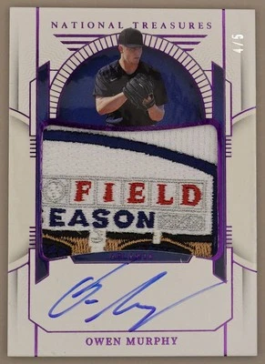 Owen Murphy 4/5 2024 Panini National Treasures Purple Auto Atlanta Braves - Image 1 of 2