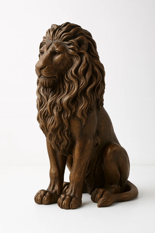 Estatua de león de pie Glitzhome 20,5 pulgadas H MGO Guardian Foto 1 de 1