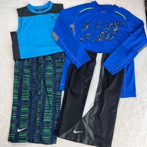 Nike Dri-Fit Boys size large Shorts Shirt Tank top Lot Blue Black Basketball  - Picture 1 of 12