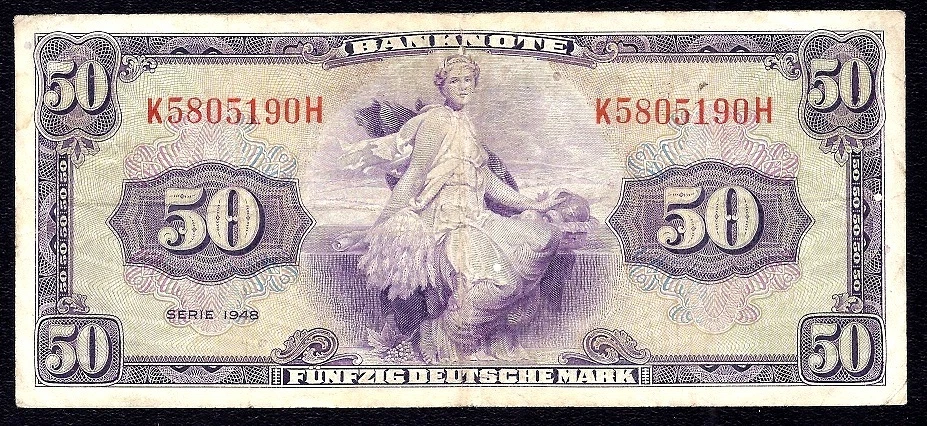 Germany Federal Republic 50 Deutsche Mark 1948 P-7a  KH  VF - Image 1 of 2