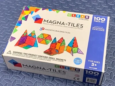 Special Edition-Magna Tiles 100-Piece Clear Colors Magnetic Building Tiles NIBOX - Image 1 of 4