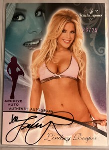 Lindsey Roeper 2007 Bench Warmer Pink Archive Auto “on card” Black Ink 23/25