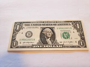 (10) New Uncirculated Series 2021 ONE Dollar Bills SEQUENTIAL #'s (D) Cleveland - Picture 1 of 2
