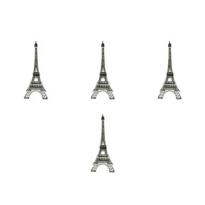 Pack de 4 figuras decoración torre Eiffel oficina modelo edificio metal - Imagen 1 de 12