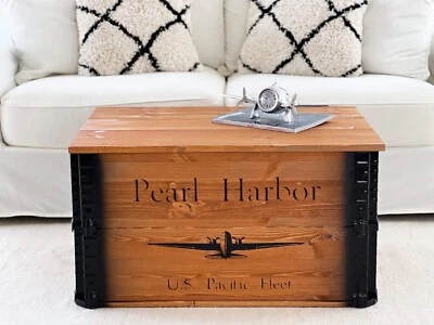 Truhe Coffee Table Solid Wood Living Room Table Chest Table Crate Vintage - Image 1 of 4