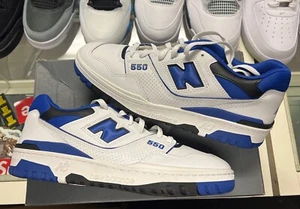New Balance 550 White Royal Blue Black Sneakers BB550SN1 Men's size 11 - Picture 1 of 7