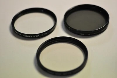 3-(three) 67mm filters. Tiffen UV, Tiffen center spot and Hoya polarizer. - Image 1 of 4