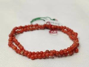 Genuine Coral Round Beads-Italian Natural Red Coral Round Ball Beads Loose-16inc - Picture 1 of 10
