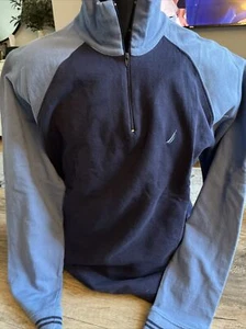 Nautica 1/4 Zip Men's Lightweight Pullover Sweatshirt Shirt 100% Cotton Sz Med - Picture 1 of 6