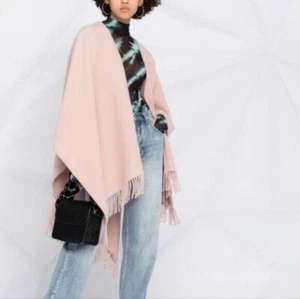 NEW MONCLER LUXURY MAUVE PINK KIMONO LOGO PONCHO CAPE COAT ONE SIZE - Picture 1 of 3