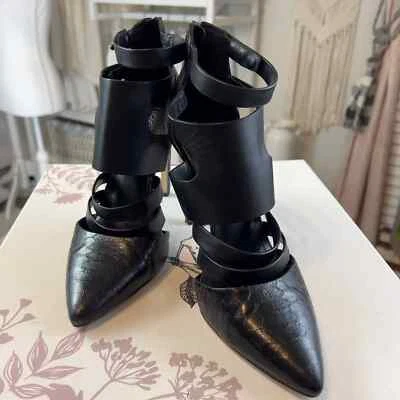 BCBG Generation 女式皮革蛇皮黑色高跟鞋,9 码 #171 — 第 1/4 张图片