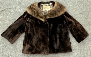 Antique 1950s Dittrich Detroit Rich Furs Mink Collar Sheared Beaver ? Mouton L - Picture 1 of 13