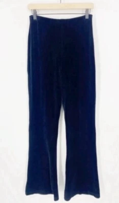 Pantalones acampanados elásticos de terciopelo negro DKNY para mujer con cremallera lateral talla L Foto 1 de 4