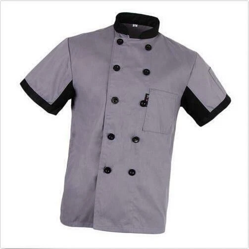 Unisex Chef Jacket Coat Restaurant Hotel Work Uniform Short Mesh Sleeves - Image 1 of 1