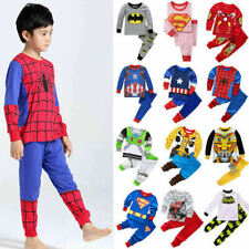 Kids Boys Girls Spiderman Iron Man Pyjamas PJs Set Cartoon Outfits Nightwear