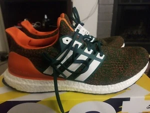 Adidas UltraBoost DNA 1.0 x PE Miami Hurricane Running Athletic Shoes sz 8.5 - Picture 1 of 6