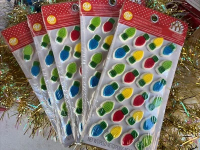FREE SHIPPING Lot Of 5 Wilton Icing Decorations Holiday Lights 24 Ct In Orig Box - Image 1 of 4