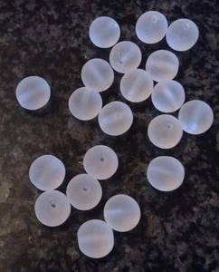 20 ALTE BÖHMISCHE GLASPERLEN WEISS POLARIS 10 MM (27/2) - Bild 1 von 7