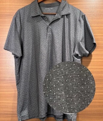 Camisa Polo Zachary Prell Para Hombres XL Gris Geométrica Algodón Cuello Manga Corta Usada en Excelente Condición Foto 1 de 4