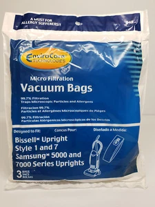 3 pack - Bissell Upright Style 1 and 7 Samsung 5000 & 7000 Series Vacuum Bags - Picture 1 of 1