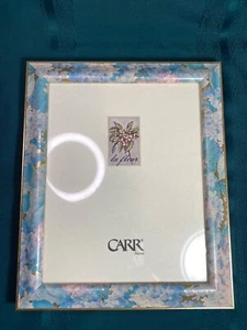 Vintage CARR Picture Frame Gold Gilded Blue, Pink Floral Wood Holds 8”x10” Great - Picture 1 of 20