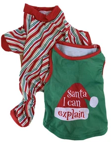 Dog Tee Shirt & Pajamas Size Small Christmas - Picture 1 of 5