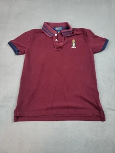 Polo Ralph Lauren Polo Shirt Boys Large Red Polar Bear Rugby Lightweight Preppy - Picture 1 of 9