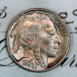 * 1915-P * SOLID+ GEM BU MS BUFFALO NICKEL * FROM ORIGINAL COLLECTION - Picture 1 of 4