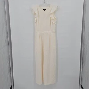 J. Crew ärmelloser Rüschenpullover in 365 Crepe elfenbeinfarben Größe 6 - Bild 1 von 9