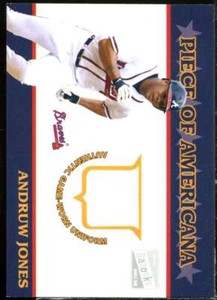 Andruw Jones Card 2003 Bazooka Piece of Americana Relics #AJ 