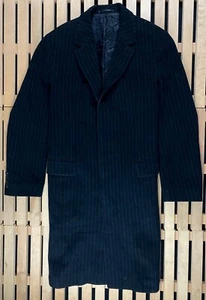 Mens Wool Cashmere Coat Jacket Hugo Boss Vintage Size 54 Black - Picture 1 of 8