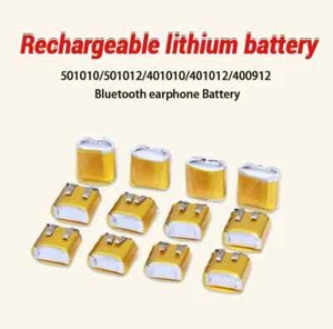 2pcs Bluetooth Headset Battery 501010 501012 401010 401012 400912 450912 35mAh - Picture 1 of 6