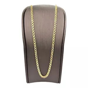 18ct 18k Yellow Gold Italian Virola Curb Link Chain Necklace 9.78 Grams 52cm New - Picture 1 of 8