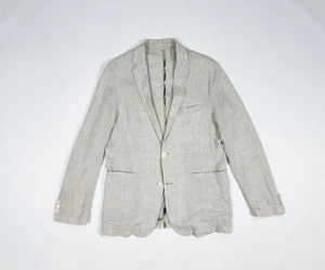 Burberry Nova Check Details Linen Unlined Blazer Jacket Size L - Picture 1 of 9