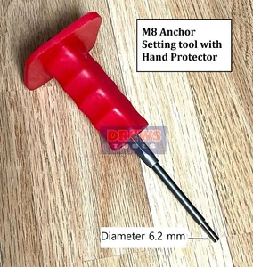 Anchor Setting Tool Punch for drop in anchors / redheads  M8 -M16 with protector - Picture 1 of 22